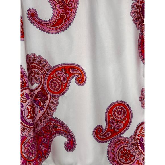 Collection by Cezele Paisley Hot Pink Orange Flowy Top Button Down Small Size S - Picture 5 of 16